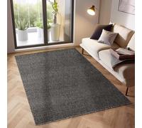 SIMPEX Tapis 160x230 cm Anthracite, Bouclé Uni à Poils Courts pour Grand Salon ou Salle à Manger, Moderne et Facile d'entretien