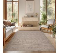 SIMPEX Tapis 160x230 cm Beige Design Vintage Bouclé Boucles Style Scandinave Moderne Doux Résistant Facile à Nettoyer pour Salon Coin Canapé Salle à Manger Chambre