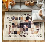 SIMPEX Tapis à poils courts pour salon, chambre à coucher, couloir, lavable, doux, style vintage, tapis de salon, couleur : blanc, dimensions : 80 x 250 cm