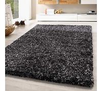 SIMPEX Tapis à Poils Longs, Design chiné, Noir, 160 x 230 cm, Vintage, Rectangulaire