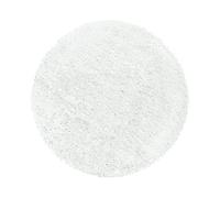 SIMPEX Tapis à Poils Longs, Unicolor - Monochrome, Tapis Blanc, 200 cm Rond, Tapis de Style Moderne, Tapis Salon