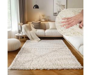 SIMPEX Tapis à Poils Longs, Unicolor - Monochrome, Tapis Crème, 300 x 400 cm, Style Moderne, Salon