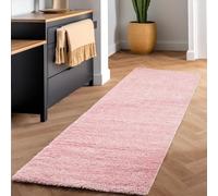 SIMPEX Tapis à Poils Longs, Unicolor - Monochrome, Tapis Rose, 80 x 250 cm, Style Moderne, Salon