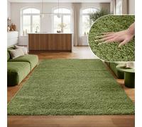 SIMPEX Tapis à Poils Longs, Unicolor - Monochrome, Tapis Vert, 160 x 230 cm, Style Moderne, Salon