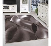 SIMPEX Tapis à Poils Ras, Conception de Vagues abstraites, Tapis Marron, 280 x 370 cm, Tapis de Style Moderne, Tapis Salon Moderne