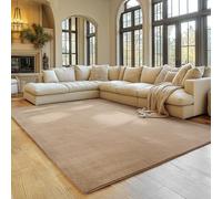 SIMPEX Tapis Beige 160x220 cm Tapis à Poils Courts Lavable, Antidérapant et Doux, Design Monochrome Moderne pour Salon, Chambre, Cuisine et Chambre d'enfant