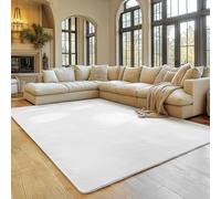 SIMPEX Tapis Blanc 160x220 cm Tapis à Poils Courts Lavable, Doucement Antidérapant et Design Monochrome Moderne pour Salon, Chambre, Cuisine et Chambre d'enfant