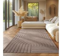 SIMPEX Tapis bohème scandinave - Uni - Beige - 200 x 290 cm - Tapis décoratif, effet 3D, pour salon et chambre à coucher - Lavable