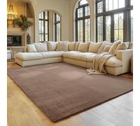 SIMPEX Tapis Brun 200x280 cm Tapis à Poils Courts Lavable, Antidérapant et Doux, Design Monochrome Moderne pour Salon, Chambre, Cuisine et Chambre d'enfant