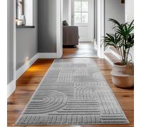 Tapis - SIMPEX - 80 x 150 cm - Style Scandinave - Couleur Argent - Design 3D Doux