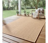 SIMPEX Tapis d intérieur et d extérieur Robuste, résistant aux intempéries et Facile à Entretenir, au Look Naturel en Jute, idéal pour Salon, Cuisine, terrasse, Jardin et Balcon, 280x370 cm