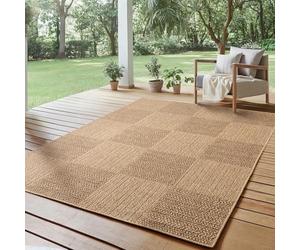 SIMPEX Tapis d’intérieur et d’extérieur - Robuste, résistant aux intempéries et Facile à Entretenir, au Look Naturel en Jute, idéal pour Salon, Cuisine, terrasse, Jardin et Balcon, 140x200 cm