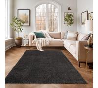 SIMPEX Tapis de salon, chambre, couloir, salle à manger, cuisine, design moderne, moelleux, doux, anthracite, 160 x 230 cm