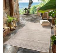 SIMPEX Tapis d'extérieur Beige 80x250 cm, résistant aux intempéries et aux UV, idéal pour la Cuisine, Le Balcon, la terrasse, Ainsi Que Le Salon et la Salle à Manger, Design bohème scandinave