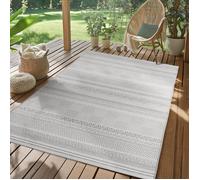 SIMPEX Tapis d'extérieur Gris 240x340 cm, résistant aux intempéries et aux UV, idéal pour la Cuisine, Le Balcon, la terrasse, Ainsi Que Le Salon et la Salle à Manger, Design bohème scandinave