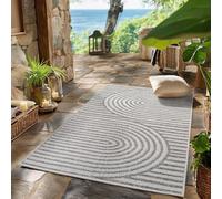 SIMPEX Tapis d'extérieur Gris 80x150 cm, résistant aux intempéries et aux UV, idéal pour la Cuisine, Le Balcon, la terrasse, Ainsi Que Le Salon et la Salle à Manger, Design bohème scandinave