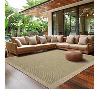 Tapis d'Extérieur pour Terrasse, Balcon et Jardin, Tapis de Cuisine Uni, Design Résistant aux Intempéries, Tissage Plat Effet Sisal, Tapis Lavable 240 x 340 cm, Vert