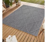 SIMPEX Tapis d'extérieur, Style bohème, Tapis Gris, 240 x 340 cm, Tapis de Style bohème, Cuisine, Balcon, terrasse, Jardin, Pique-Nique