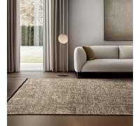 SIMPEX Tapis en Coton Chenille Beige 160x230 cm Lavable, Style Boho, Poils Courts Vintage Kelim, Antidérapant et Doux, Mélange Monochrome, pour Salon, Chambre, Bureau & Cuisine