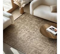 SIMPEX Tapis en Coton Chenille Beige 240x340 cm Lavable, Style Boho, Poils Courts Vintage Kelim, Antidérapant et Doux, Mélange Monochrome, pour Salon, Chambre, Bureau & Cuisine