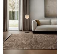 SIMPEX Tapis en Coton Chenille Brun 120x170 cm Lavable, Style Boho, Poils Courts Vintage Kelim, Antidérapant et Doux, Mélange Monochrome, pour Salon, Chambre, Bureau & Cuisine