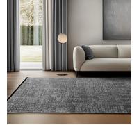 SIMPEX Tapis en Coton Chenille Gris 120x170 cm Lavable, Style Boho, Vintage Kelim, Pour Salon, Chambre, Bureau & Cuisine