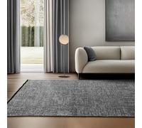 SIMPEX Tapis en Coton Chenille Gris 160x230 cm Lavable, Style Boho, Poils Courts Vintage Kelim, Antidérapant et Doux, Mélange Monochrome, pour Salon, Chambre, Bureau & Cuisine