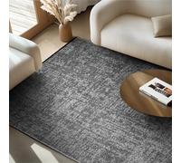 SIMPEX Tapis en Coton Chenille Gris 240x340 cm Lavable, Style Boho, Poils Courts Vintage Kelim, Antidérapant et Doux, Mélange Monochrome, pour Salon, Chambre, Bureau & Cuisine