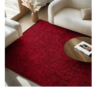 SIMPEX Tapis en Coton Chenille Rouge 240x340 cm Lavable, Style Boho, Vintage Kelim, Pour Salon, Chambre, Bureau & Cuisine