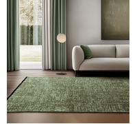 SIMPEX Tapis en Coton Chenille Vert 140x200 cm Lavable, Style Boho, Vintage Kelim, Pour Salon, Chambre, Bureau & Cuisine