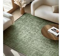 SIMPEX Tapis en Coton Chenille Vert 240x340 cm Lavable, Style Boho, Poils Courts Vintage Kelim, Antidérapant et Doux, Mélange Monochrome, pour Salon, Chambre, Bureau & Cuisine