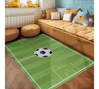 SIMPEX Tapis Enfant Vert 80x120 cm Stade Football Design Moderne Antidérapant Lavable Facile Entretien Doux Antiallergique Chambre