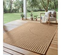 SIMPEX Tapis Extérieur 140x200 cm Résistant aux Intempéries Facile d'entretien Aspect Jute Naturel Design Scandinave Boho pour Salon Chambre Terrasse Balcon Jardin