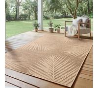 SIMPEX Tapis Extérieur 200x290 cm Résistant aux Intempéries Facile d'entretien Aspect Jute Naturel Design Palmiers pour Salon Chambre Terrasse Balcon Jardin