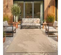 SIMPEX Tapis Extérieur Beige 120x160 cm Balcon Terrasse Jardin Résistant aux intempéries UV résistant Moyen Uni Tissage Plat Facile à Nettoyer Robuste Moderne
