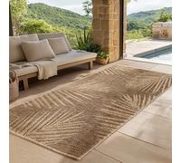 SIMPEX Tapis Extérieur Couloir 80x250 cm Résistant aux Intempéries Facile d'entretien Aspect Jute Naturel Design Palmiers pour Entrée Cuisine Terrasse Balcon