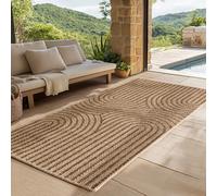 SIMPEX Tapis Extérieur Couloir 80x250 cm Résistant aux Intempéries Facile d'entretien Aspect Jute Naturel Design Scandinave Boho pour Entrée Cuisine Terrasse Balcon