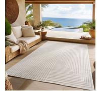 SIMPEX Tapis extérieur pour salon, chambre, Crème, Doux et Lavable, Adapté à lExtérieur, Facile à Entretenir, 140x200 cm.