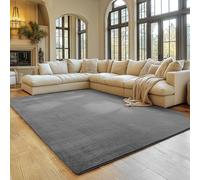 SIMPEX Tapis Gris 240x340 cm Tapis à Poils Courts Lavable, Doucement Antidérapant et Design Monochrome Moderne pour Salon, Chambre, Cuisine et Chambre d'enfant