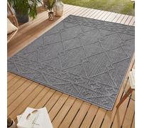 SIMPEX Tapis Intérieur & Extérieur Bou ris 200x290 cm, Résistant aux Intempéries, Design Scandinave Boho Effet 3D Relief Idéal pour Salon Terrasse ou Jardin