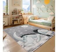 SIMPEX Tapis pour Enfants, Conception de Dinosaure, Tapis Bleu, 80 x 150 cm, Tapis pour Enfants, Tapis Chambre d'enfant