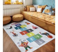 SIMPEX Tapis pour Enfants, Jeu de Marelle, Gris, 140 x 200 cm, Chambre d'Enfant