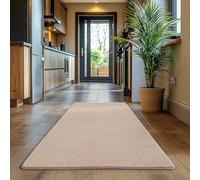 SIMPEX Tapis Runner Beige 80x150 cm Tapis à Poils Courts Lavable, Antidérapant et Doux, Design Monochrome Moderne pour Chambre, Cuisine et Couloir