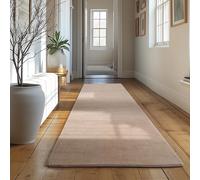 SIMPEX Tapis Runner Beige 80x250 cm Tapis à Poils Courts Lavable, Antidérapant et Doux, Design Monochrome Moderne pour Chambre, Cuisine et Couloir