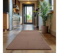 SIMPEX Tapis Runner Brun 80x150 cm Tapis à Poils Courts Lavable, Antidérapant et Doux, Design Monochrome Moderne pour Chambre, Cuisine et Couloir
