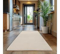 SIMPEX Tapis Runner Crème 80x150 cm Tapis à Poils Courts Lavable, Antidérapant et Doux, Design Monochrome Moderne pour Chambre, Cuisine et Couloir