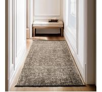 SIMPEX, Tapis Runner en Coton Chenille Beige 80x150 cm Lavable, Style Boho, Vintage Kelim, Pour Cuisine, Chambre & Couloir