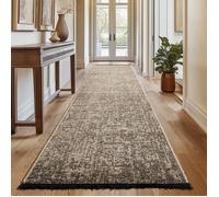 SIMPEX, Tapis Runner en Coton Chenille Beige 80x250 cm Lavable, Style Boho, Vintage Kelim, Poils Courts, Antidérapant et Doux, Mélange Monochrome, pour Cuisine, Chambre & Couloir