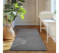 SIMPEX Tapis Runner Gris 60x100 cm Tapis à Poils Courts Lavable, Antidérapant et Doux, Design Monochrome Moderne pour Chambre, Cuisine et Couloir