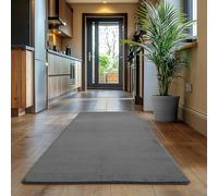 SIMPEX Tapis Runner Gris 80x150 cm Tapis à Poils Courts Lavable, Antidérapant et Doux, Design Monochrome Moderne pour Chambre, Cuisine et Couloir